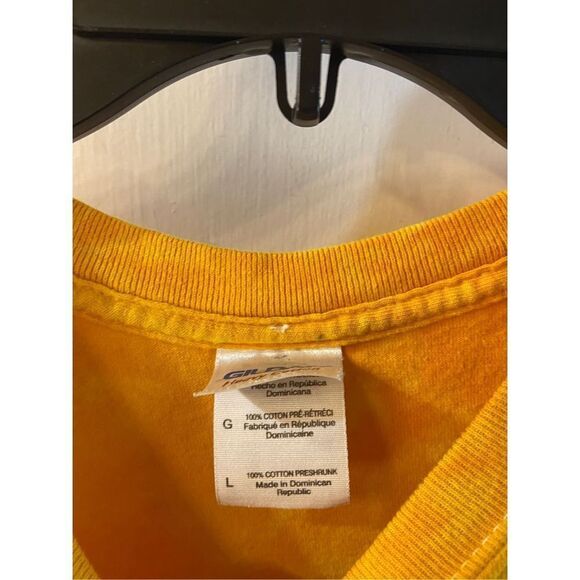 Cat Face lover tshirt yellow orange color tie dye Large 100 cotton - Picture 4 of 7